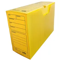 Arquivo Morto Plástico 35cmx13,5cmx25cm Dello Amarelo com 10 Unidades