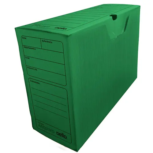 Arquivo Morto Plástico 35cmx13,5cmx25cm Dello Verde com 10 Unidades