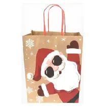 Sacola Papel Kraft Natural G 27cmx20cmx33cm Natal Noel Pacote com 10 Unidades