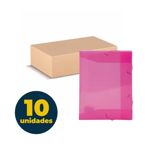PASTA ABA E ELASTICO PP 1/2 OF 180MMX245MMX25MM TRANSP ROSA 10 UN