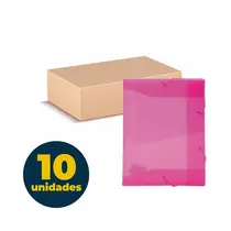 PASTA ABA E ELASTICO PP 1/2 OF 180MMX245MMX25MM TRANSP ROSA 10 UN