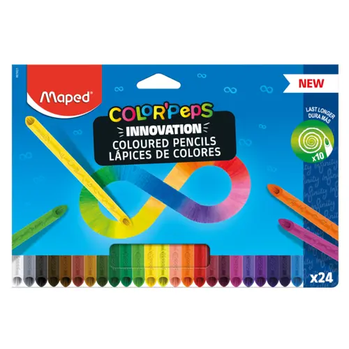Lápis de Cor 24 Cores Maped Color Peps Infinity com 12 Estojos