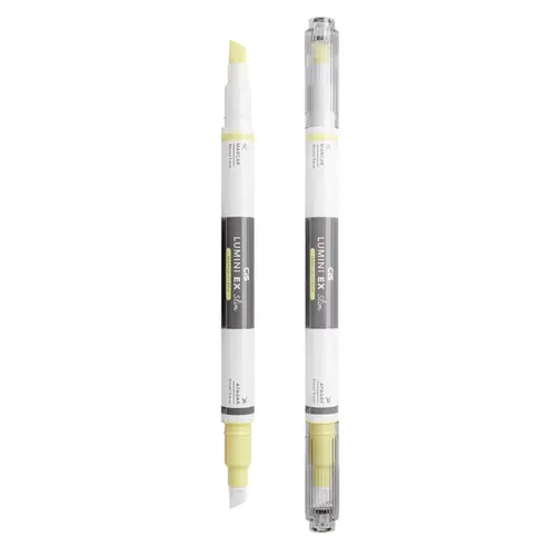 Marca Texto Apagável Cis Lumini EX Slim Pastel Amarelo com 06 Unidades
