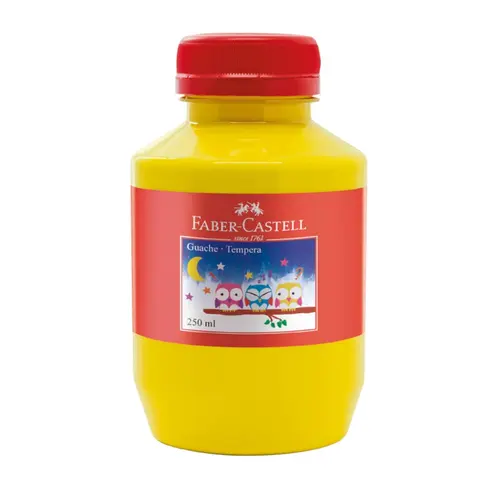 Tinta Guache Faber-Castell 250ml Amarelo com 06 Unidades