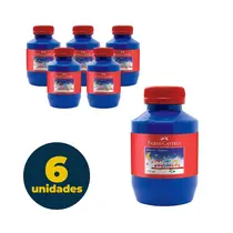 Tinta Guache Faber-Castell 250ml Azul com 06 Unidades