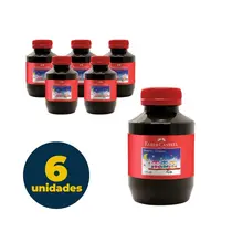 Tinta Guache Faber-Castell 250ml Preto com 06 Unidades