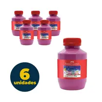 Tinta Guache Faber-Castell 250ml Rosa com 06 Unidades