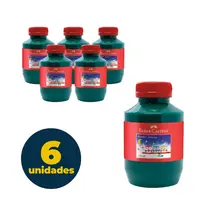 Tinta Guache Faber-Castell 250ml Verde com 06 Unidades