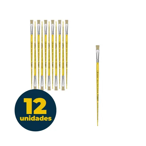 Pincel Pintura Chato Escolar Condor 115-12 com 12 Unidades