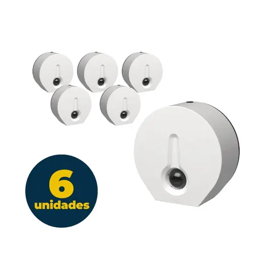 Suporte Papel Higiênico Rolão 500m Superpro Branco com 06 Unidades