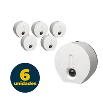 Suporte Papel Higiênico Rolão 500m Superpro Branco com 06 Unidades