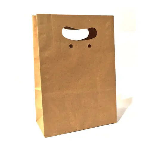 Sacola de Papel Kraft G 30,5cmx11,5cmx39cm Natural Boca de Palhaço com 10 Unidades