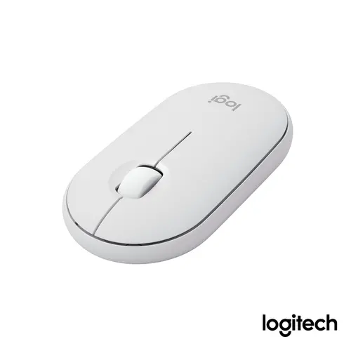 Mouse Sem Fio Logitech Pebble 2 M350s Branco, Clique Silencioso, Ambidestro, Design Compacto, Bluetooth e Pilha Inclusa