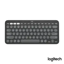 Teclado Sem Fio Logitech Pebble Keys 2 K380s Grafite, Conexão Bluetooth, Teclas SIlenciosas, Design Compacto e PIlhas Inclusas