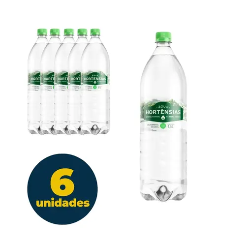 Água Mineral Com Gás 1,5 Litro Hortênsias Fardo com 6 Unidades