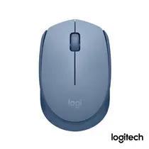 Mouse Sem Fio Logitech M170 Azul Claro, Design Ambidestro Compacto, 1000DPI, Conexão USB e Pilha Inclusa