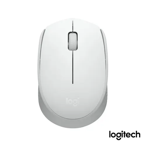 Mouse Sem Fio Logitech M170 Branco, Design Ambidestro Compacto, 1000DPI, Conexão USB e Pilha Inclusa