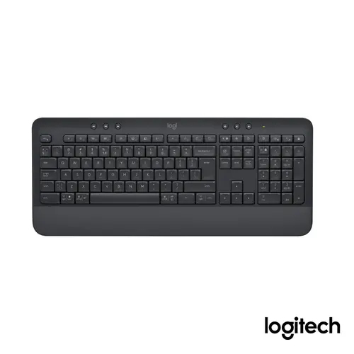 Teclado Sem Fio Logitech Signature K650 Grafite, Conexão Bluetooth e USB, Com Apoio para as Mãos e Pilhas Inclusas