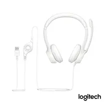 Fone de Ouvido Headset USB com Microfone Logitech H390 Branco