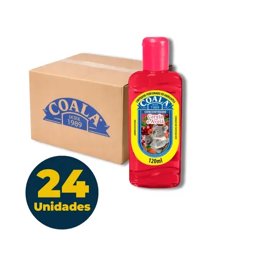 Limpador Perfumado Concentrado 120ml Coala Cereja e Avelã com 24 Unidades