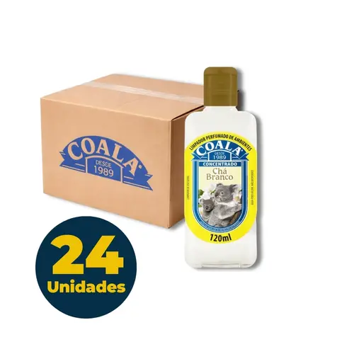 Limpador Perfumado Concentrado 120ml Coala Chá Branco com 24 Unidades