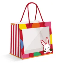 SACOLA PAPEL PRESENTE M 30CMX26CMX14CM CROMUS PASCOA VISOR VERMELHO 10 UN