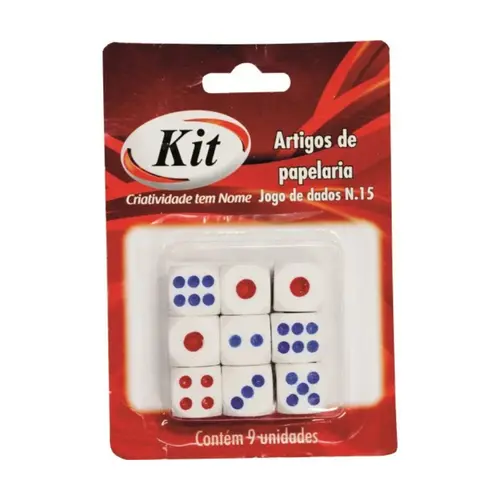 Kit Dados com 09 unidades Branco