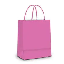 Sacola Papel Presente M 26cmX19,5cmX9,5cm Cromus Rosa Médio com 10 Unidades