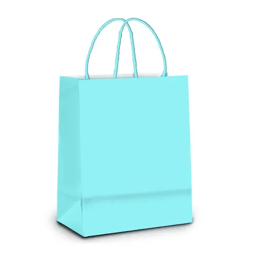 Sacola Papel Presente G 32cmX26,5cmX13cm Cromus Azul Claro com 10 Unidades