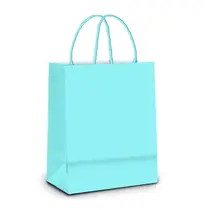 Sacola Papel Presente G 32cmX26,5cmX13cm Cromus Azul Claro com 10 Unidades