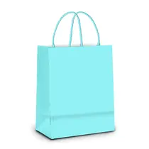 Sacola Papel Presente M 26cmX19,5cmX9,5cm Cromus Azul Claro com 10 Unidades