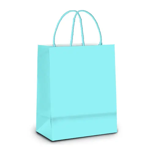 Sacola Papel Presente P 21,5cmX15cmX8cm Cromus Azul Claro com 10 unidades