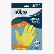Luva Latex Forrada M Amarela Slim Par