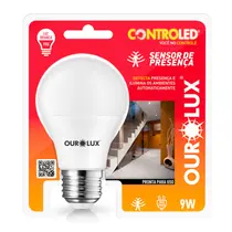 Lâmpada Inteligente 9W Led Branca Fria 6500K Sensor Presença Ourolux