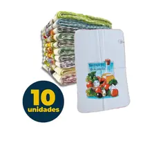 PANO PRATO 40CMX60CM OVERLOCK ESTAMPADO 10 UN