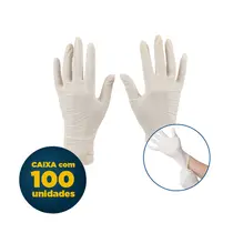 Luva Latex descartável Pequena Ambidestras com Pó 100 Unidades com 10 Caixas
