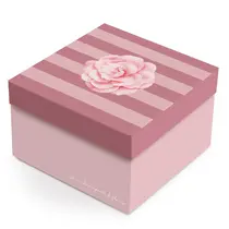 Caixa Presente Quadrada P 26cmX26cmX12cm Cromus Camélia com 10 Unidades