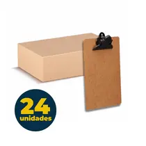 Prancheta MDF 1/2 Oficio Prendendor Plástico Carbrink com 24 Unidades