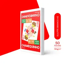 Papel Sulfite 180g A3 297mmX420mm 50 Folhas Chamequinho