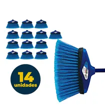 Vassoura com Cabo Multiuso Superpro Azul com 12 Unidades