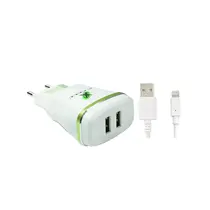 Carregador Parede 2 Saídas USB Com Cabo Lightning 1,5M Branco X-Cell