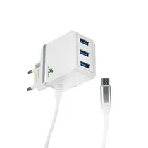 Carregador Parede 2 Saídas Micro USB Com Cabo 1,5M Branco X-Cell