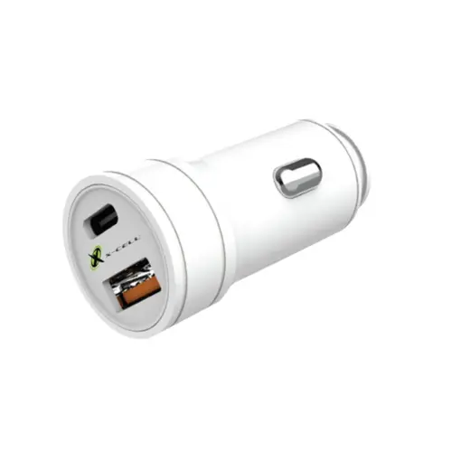 Carregador Veicular De 2 Saídas USB Tipo C E USB Padrão Preto X-Cell