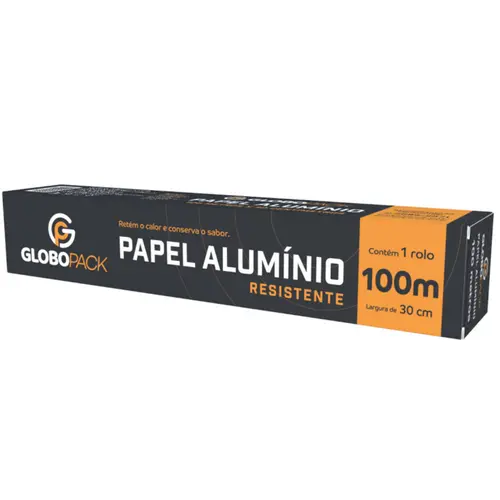 Rolo de Papel Aluminio 30cm X 100m Globopack
