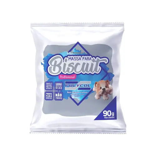 MASSA BISCUIT 90GR POLYCOL CINZA ELEFANTINHO