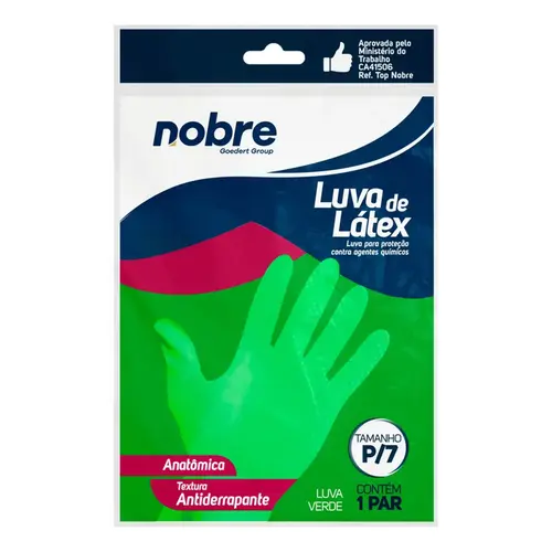Luva De Látex Forrada P Verde Par Nobre