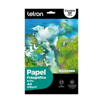 Papel Fotográfico A4 Glossy 230g Jato de Tinta e Laser com 50 Folhas