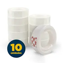 Fita Adesiva Transparente 12mm x 10m Com 10 Unidades
