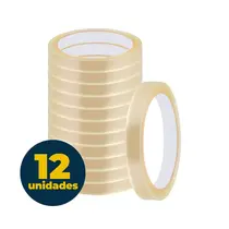Fita Adesiva Transparente 12mm x 40m Com 12 Unidades