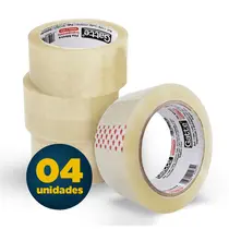 Fita Adesiva PP 45mm x 100m Transparente com 4 Unidades